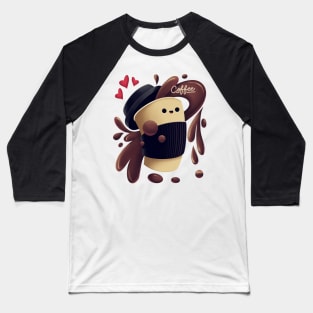 Funny Drink Coffee Lover Cute Heart Everywhere Gift Baseball T-Shirt